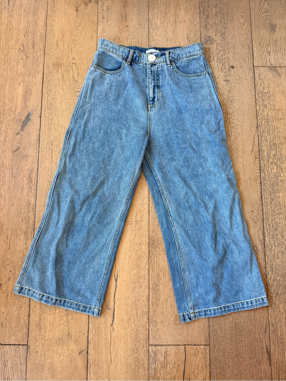 Whimsy + Row Light Blue Wide-Leg Denim Jeans